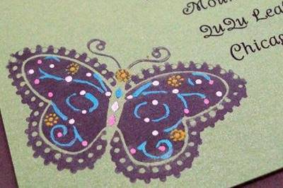 Garden Butterflies invitation - 5x5 - add backing to make it 6x6 or make it a pocketfold!