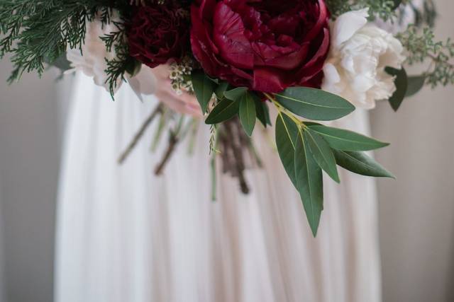 Burgundy Garden Bridal Bouquet by Carithers Flowers Atlanta