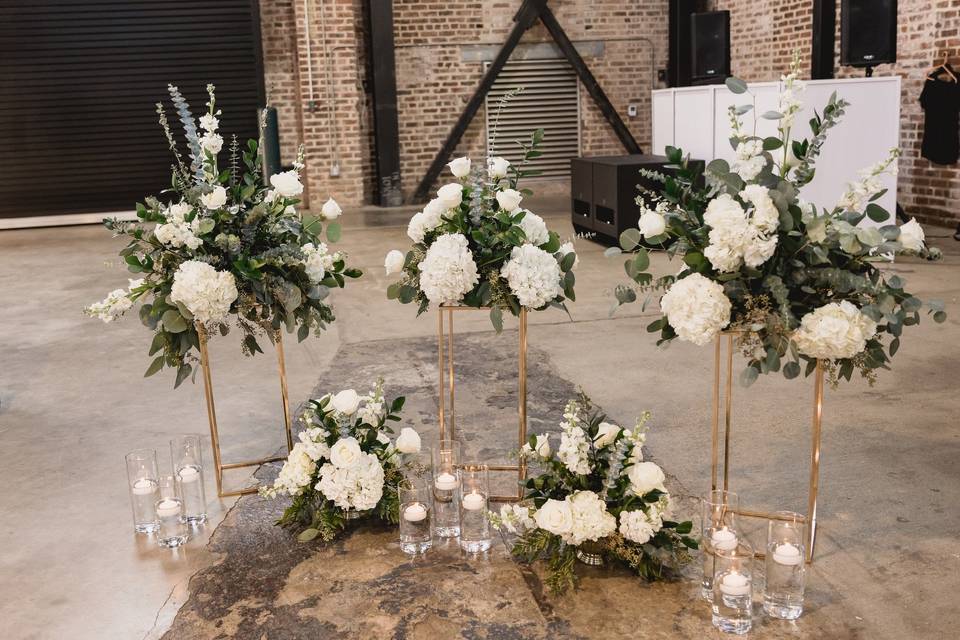 Neutral wedding set up
