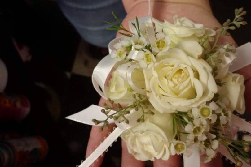 Ivory Wrist Corsage