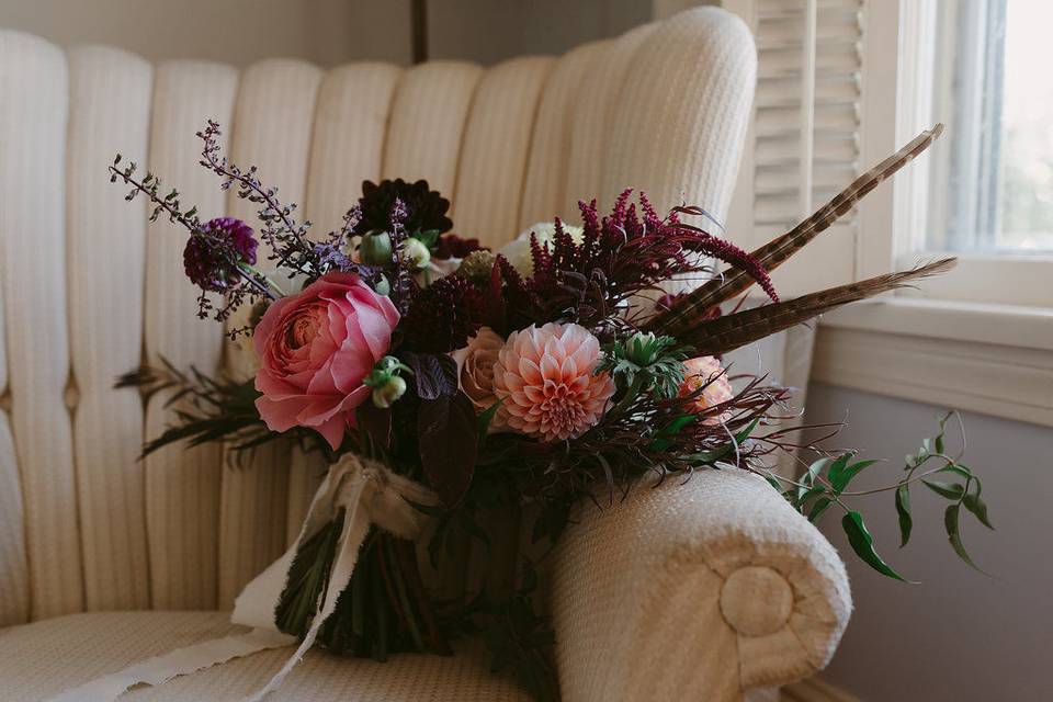 Bouquet on a chair