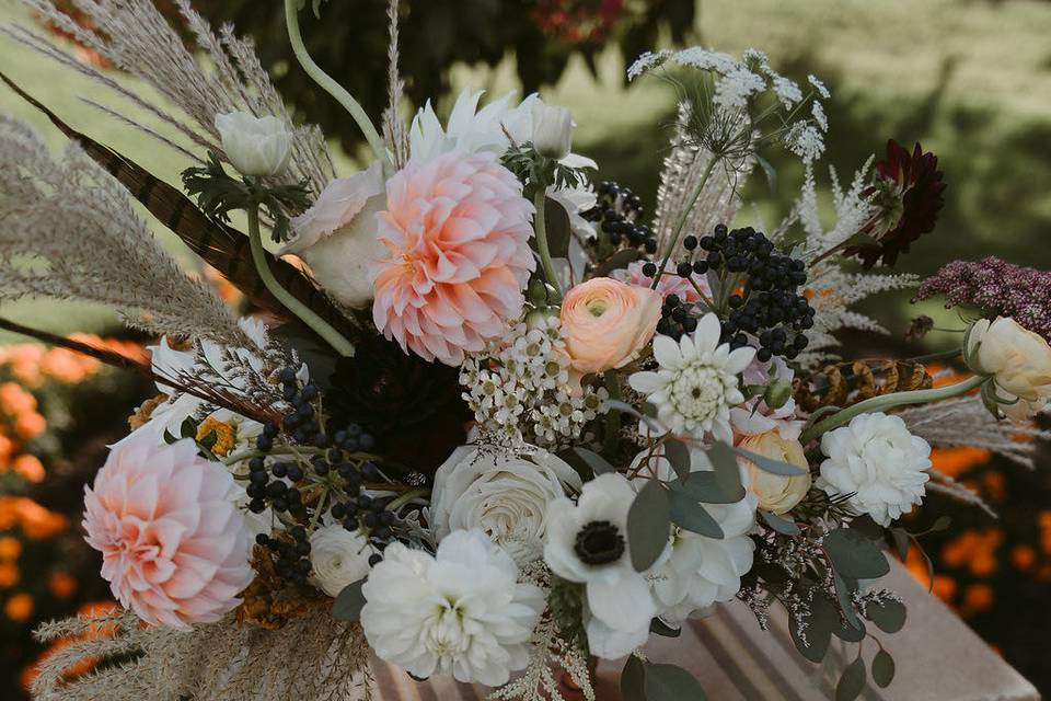 Bouquet on a chair