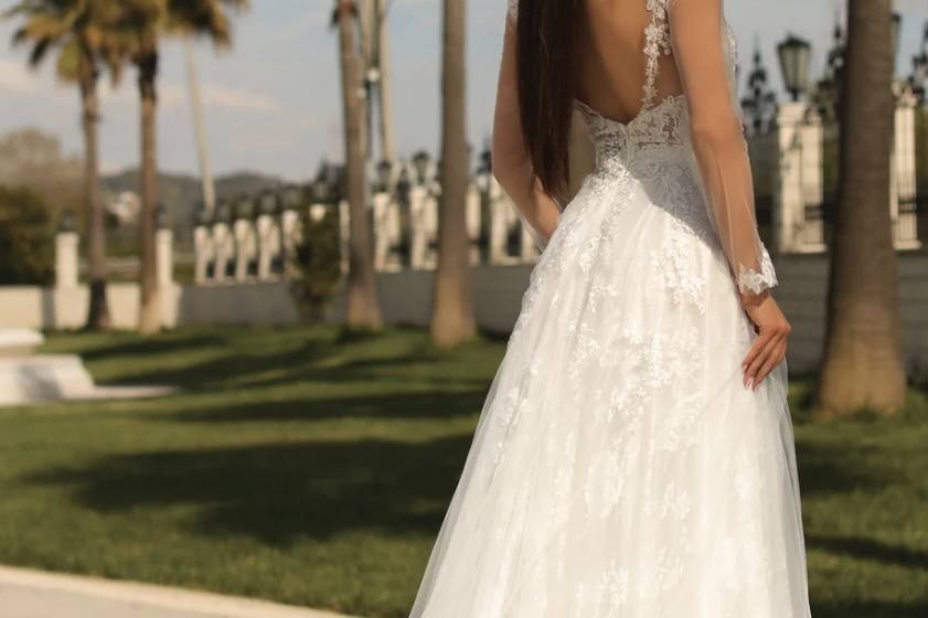 Simple satin wedding dress