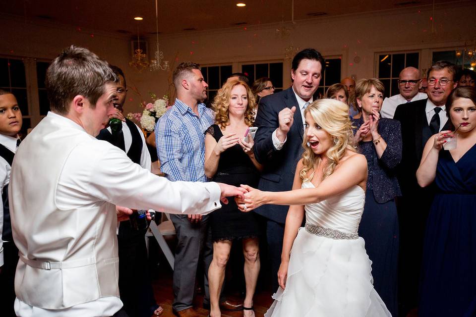 Newlyweds dancing