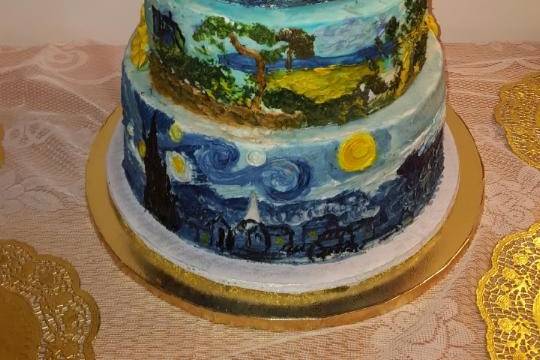 Van Gogh inspired cake