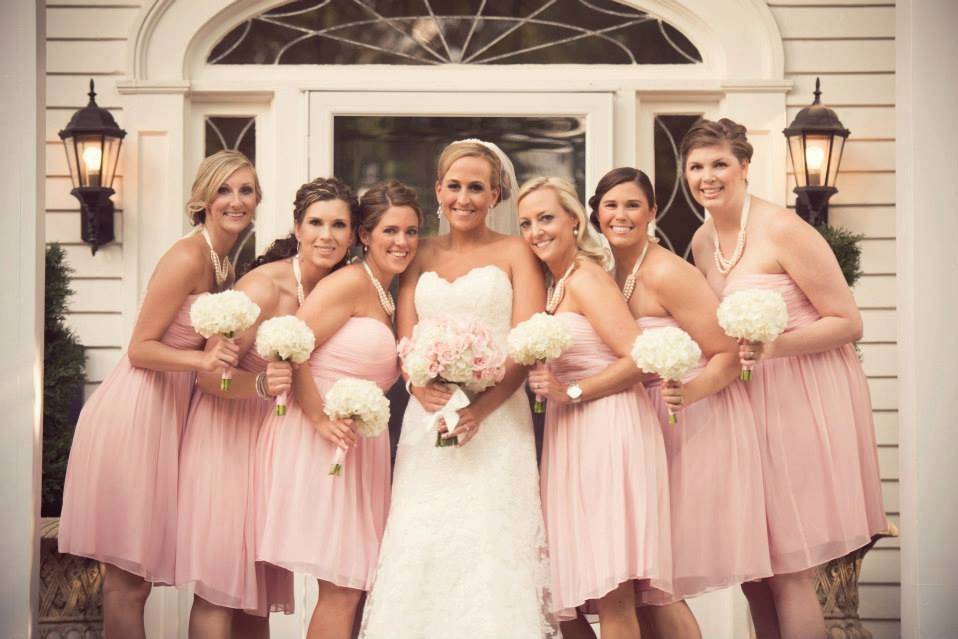 bride with bridesmaids