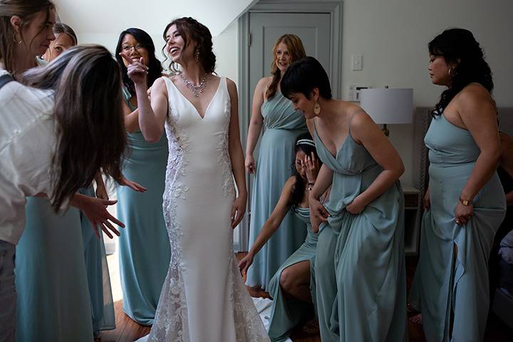 Bridal Party Laughs