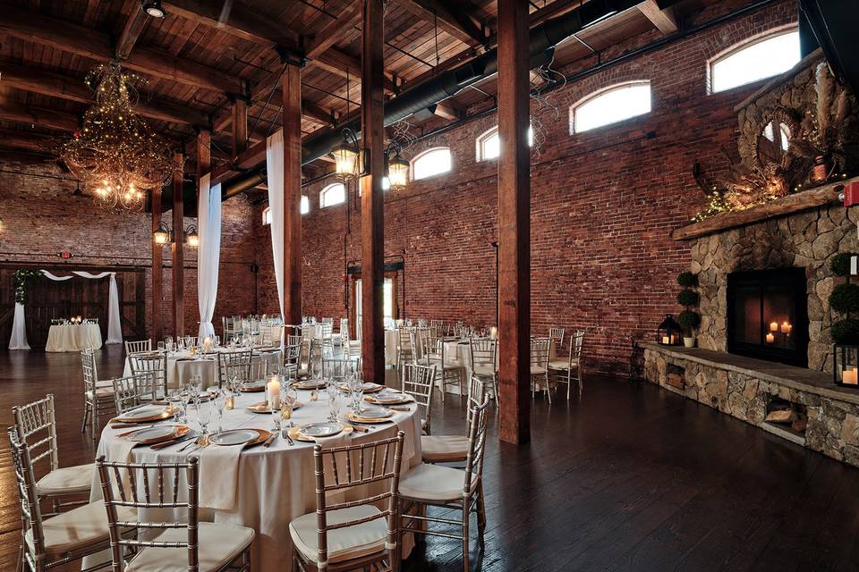Grand ballroom fireplace