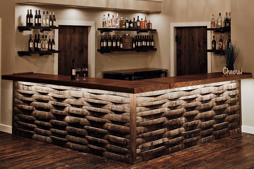 Barrel room bar