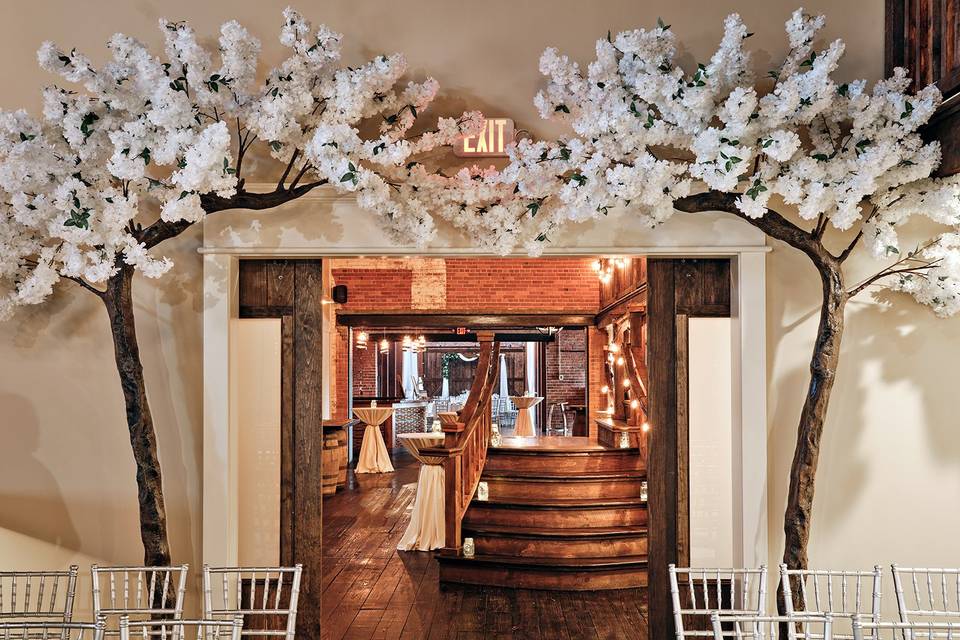 Exiting the barrel room
