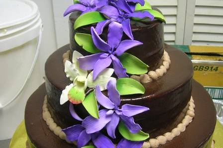 With Cascading Sugar Flowers