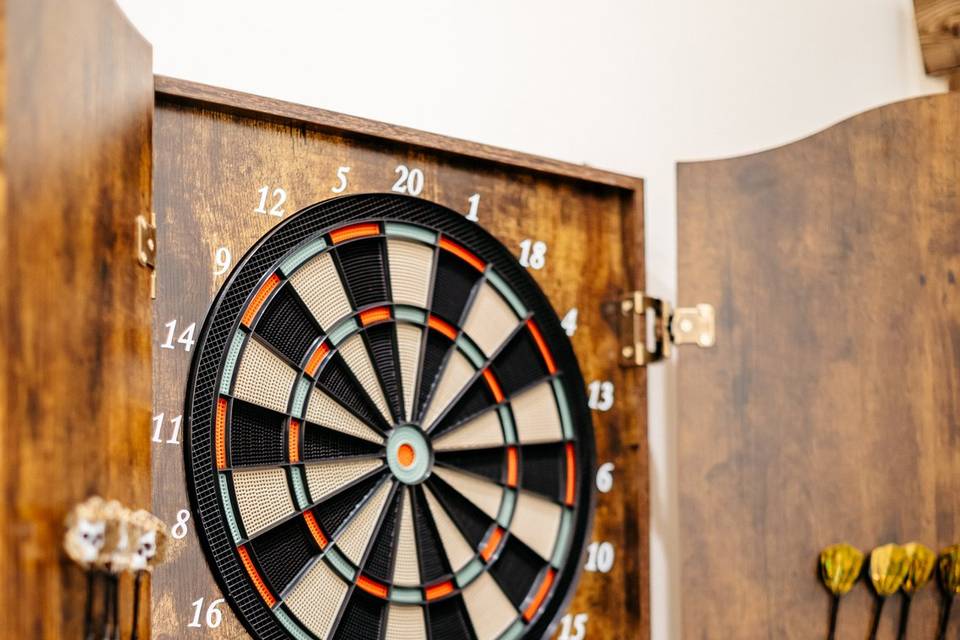 Dartboard in groom room