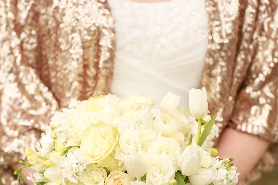 Diamond Custom Floral Classic Ivory Bouquet