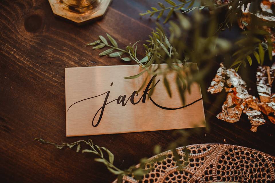 Calligraphed place cards