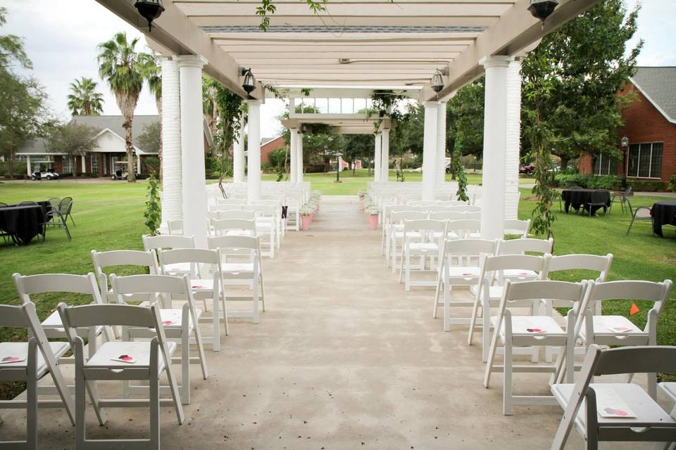 Outdoor wedding setup