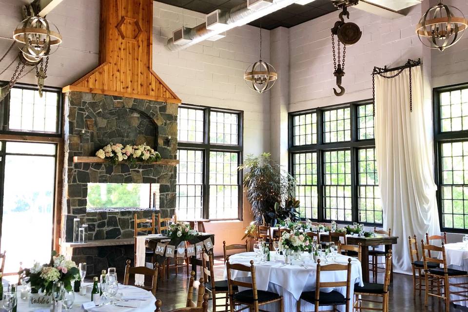 Rustic reception setup