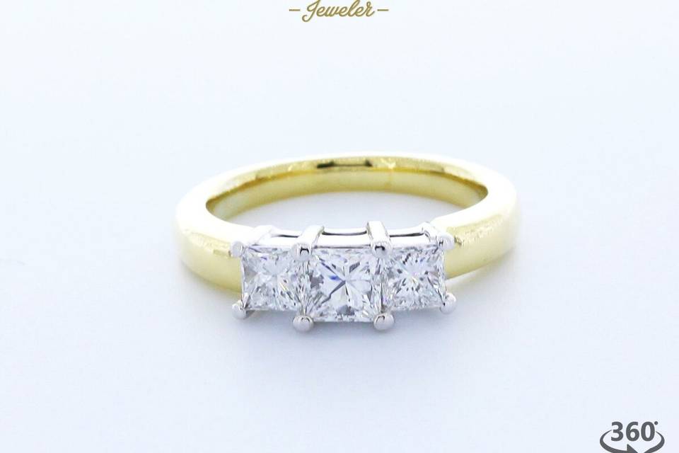 Basket 3 Stone Ring