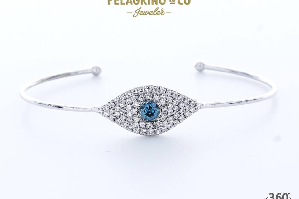 Evil Eye Side-Stone Bracelet