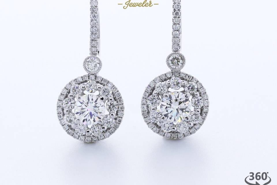 Halo Double Halo Drops Earring