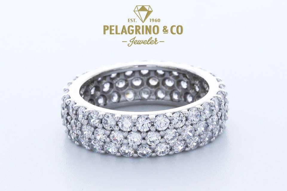 3 Row Pave Eternity Band