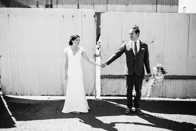 Couple holding hands