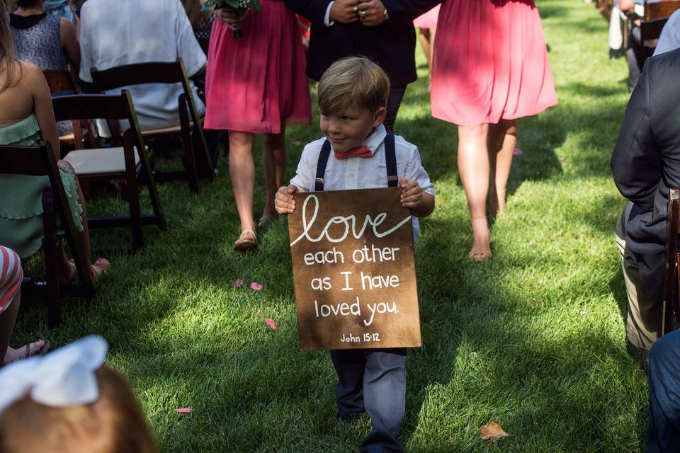 Holding a sign