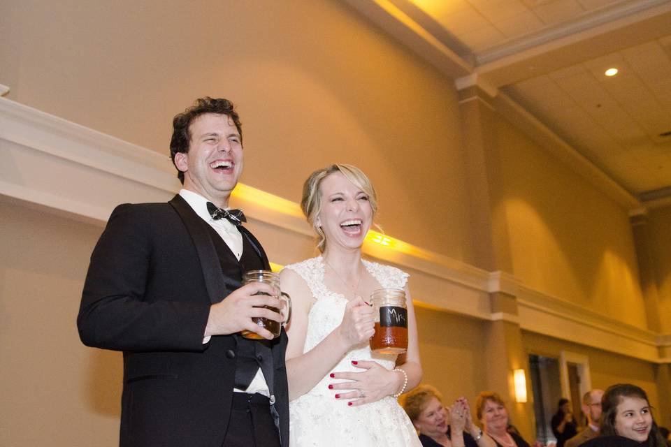 Laughing during reception