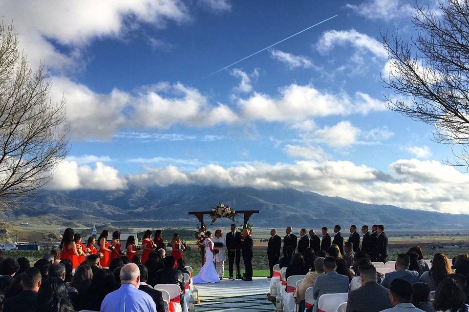 Outdoor wedding ceremony