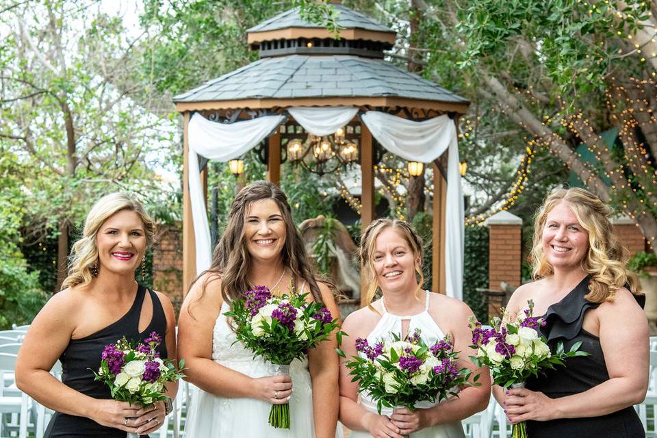 Bridal party pics in our garde