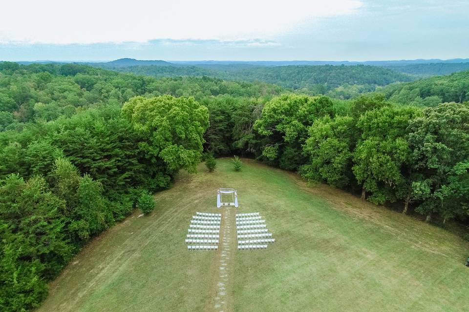 Areal view of ceremony