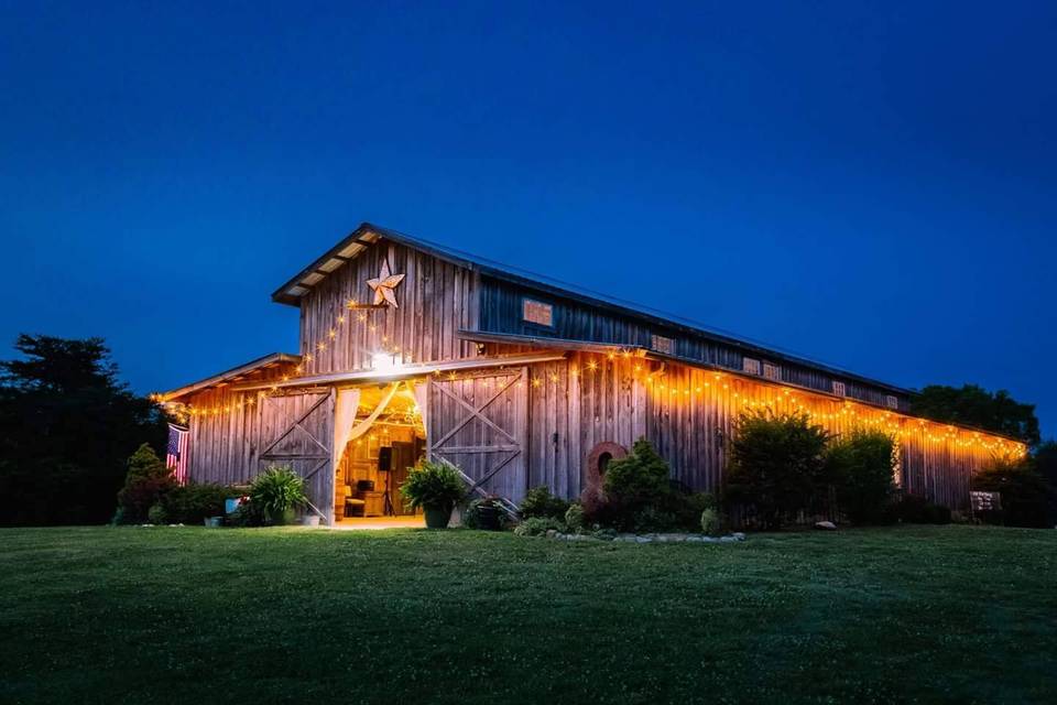 The barn at night