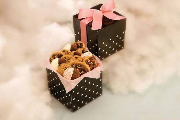 This is not your average cookie box or cookies. Decadent gourmet cookie bouquet that provides for exquisite sampling, awakening the taste buds. The Sensations offers a delicious assortment of 28 of our most popular cookies. The depth of flavor is simply sensational and sinfully delicious.
http://www.heidisheavenlycookies.com/products/Heavenly_Sensations-10-7.html