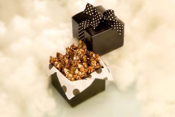 The taste of roasted almonds, silky rich chocolate, evocative flavors with divine texture, this is Heavenly English Toffee Candy.
http://www.heidisheavenlycookies.com/products/Heavenly_Toffee_Treasures-12-6.html