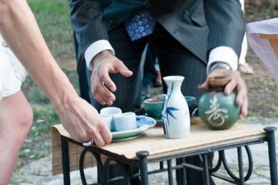 Asian Sake Ceremony - Pouring the Sake