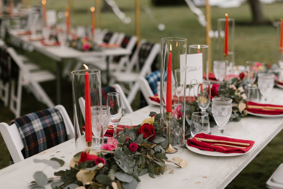 Beautiful colors on the tables