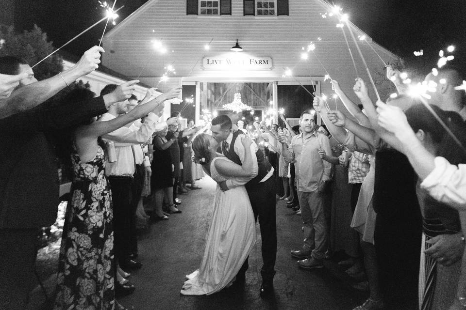 Sparkler exit for Kate & Adam