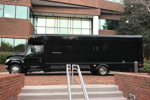 Black Luxury Limo Bus