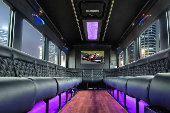 Black Luxury Limo Bus