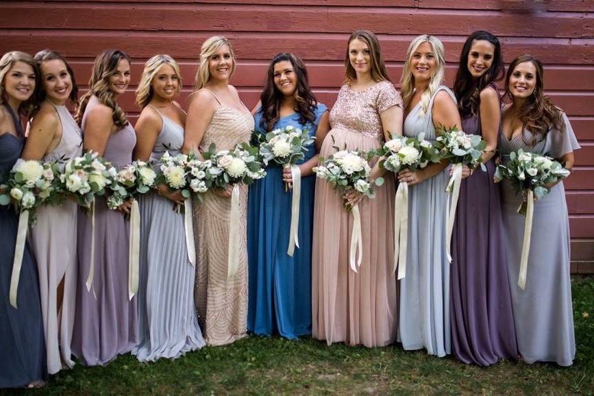 Bride and bridesmaids