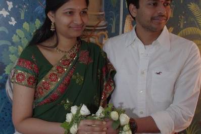 These sweet people married in my home before going to going to India for a three day wedding there. They were so shy with each other.