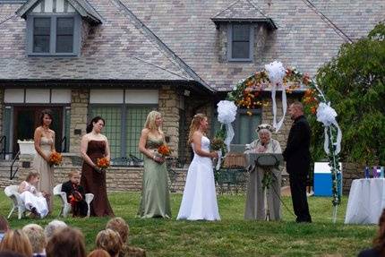 This is the wedding of a professional bass fisherman and an absolutely beautiful woman. It is at Laumeier Sculpture Garden, South St. Louis County.