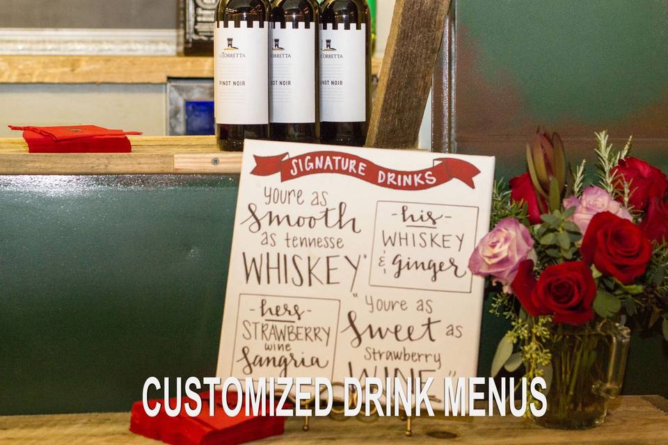 Customized drink menus