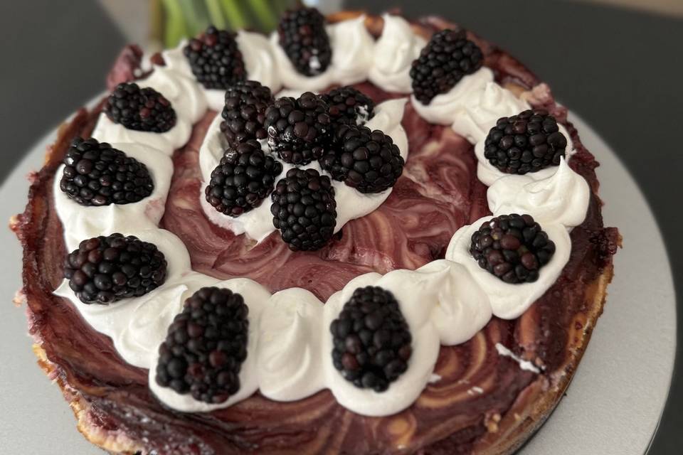 Blackberry, swirl cheesecake