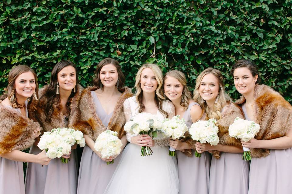 Lovely bride and bridesmaids