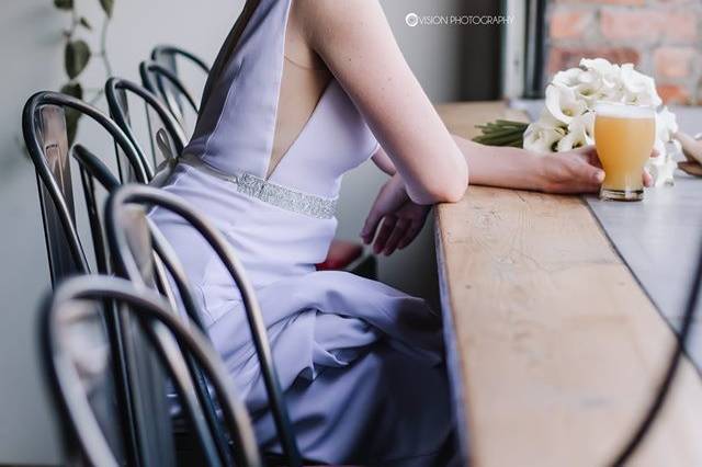 Bride and bouquet