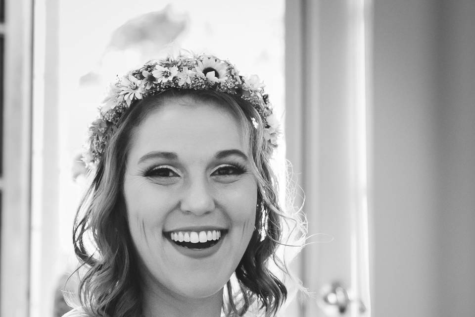 Smiling bride.