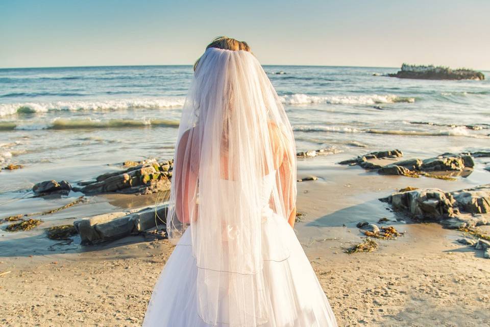 bride at Laguna Beach, CA