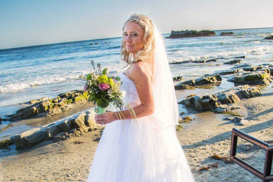 bride at Laguna Beach, CA