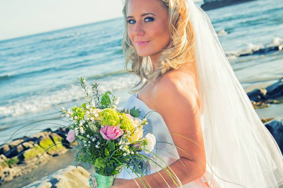 bride at Laguna Beach, CA