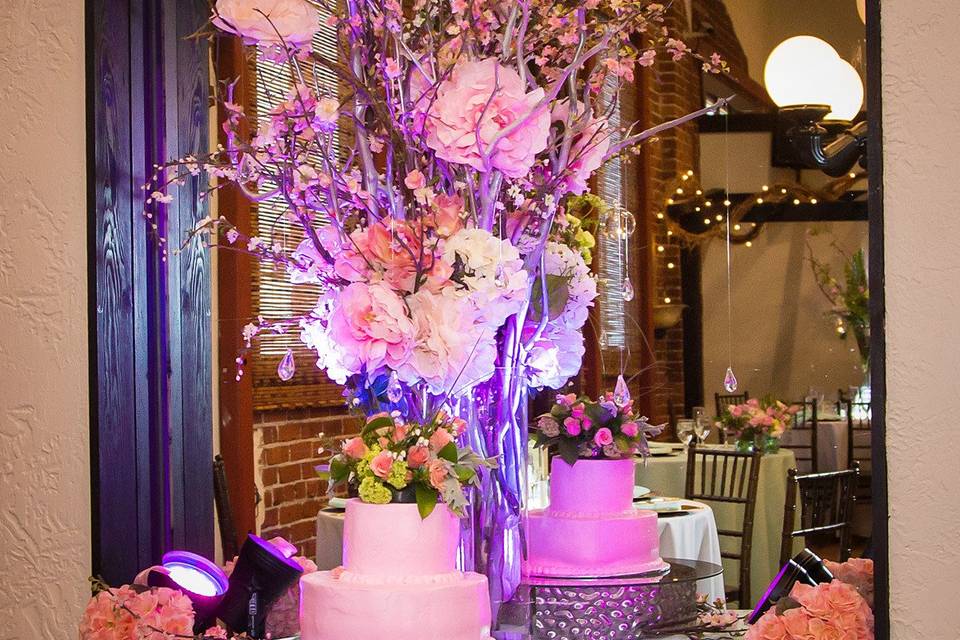 beautiful set up for the cake
